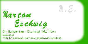 marton eschwig business card